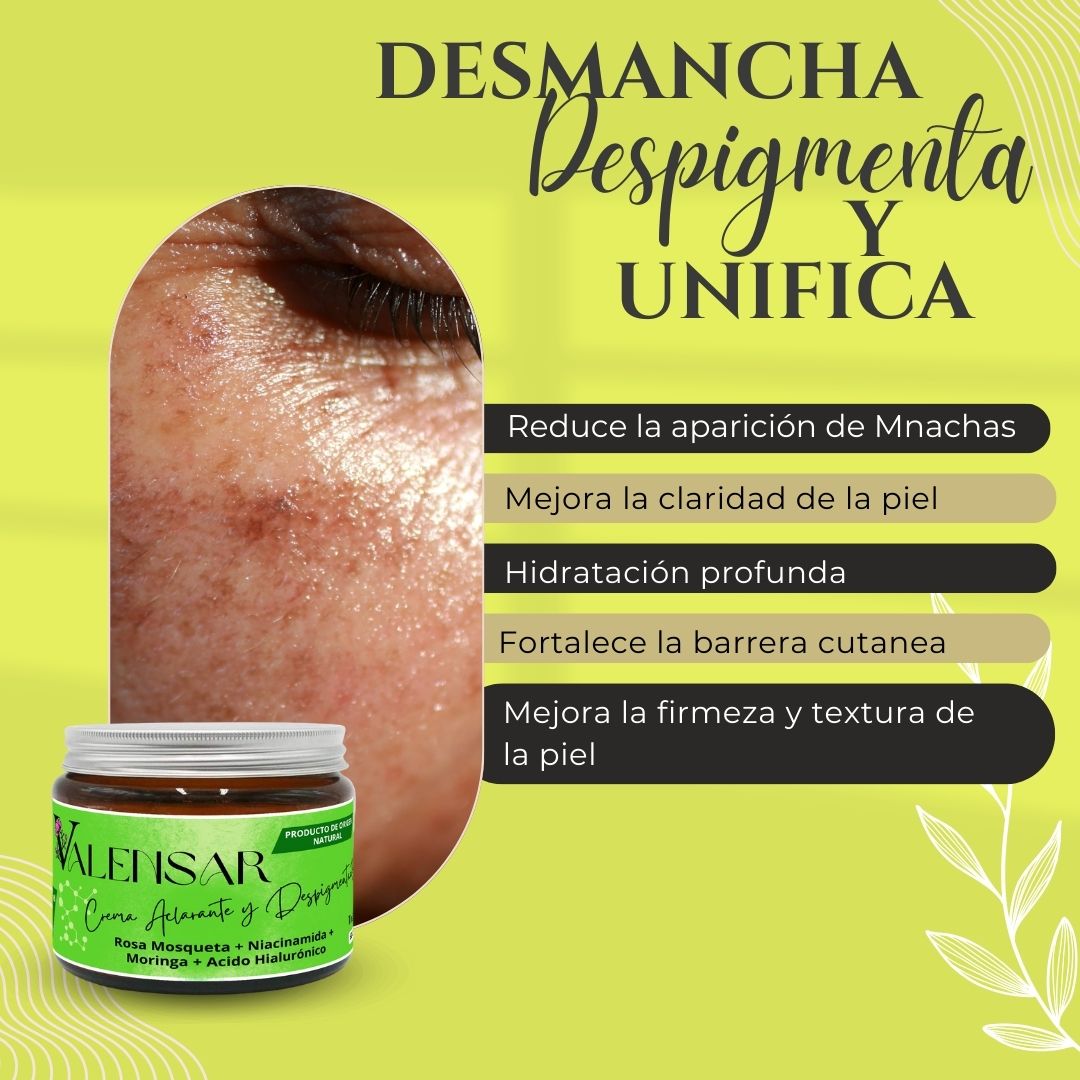 Crema aclarante y despigmentante natural